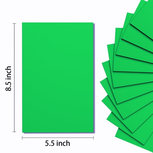 Do²ping Dark Green Foam Sheets Crafts, 8.5x5.5 Inch Eva Craft Foam Paper for Crafts Project Classroom Scrapbook DIY Cosplay (Dark Green-10 Sheets)