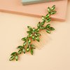 BERYUAN Wedding Crystal Hair Comb Flower Crytstal Hair Piece Teardrop Crystal Rhinestone Wedding Hair Accessories Bride Headband for Wedding (green)