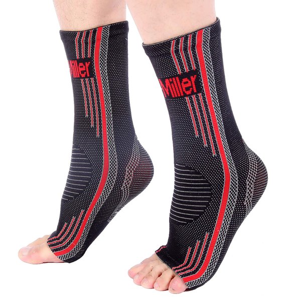 Doc Miller Ankle Brace for Women & Men - Achilles Tendonitis Brace Ankle Support, Arch Support, Plantar Fasciitis Relief - Nylon Ankle Braces for Men Sprain, Foot, Heel Pain Relief - 1 Pair