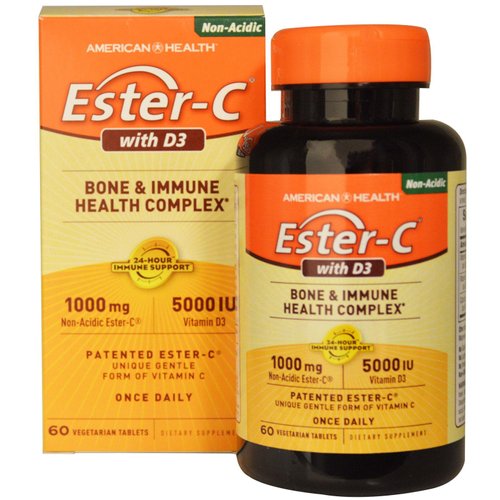American Health Ester-Vitamin C with D3 60 Tabs