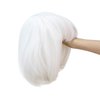 SWACC 10 Inch Short Straight Bob Wig with Bangs Synthetic Colorful Cosplay Daily Party Flapper Wig for Women and Kids with Wig Cap (White)