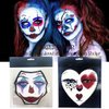 Halloween Face Gems Jewels Tattoos for Women Day of the Dead Face Skull Clown Temporary Tattoos Glitter Rhinestone Crystal Stones Makeup Stickers for Halloween Rave Cosplay Party 2Pcs