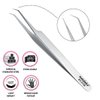 Metaleks Volume Eyelash Extension Tweezers Soft In Use Light In Weight Matt Finish Stainless Steel Pointed Angular Tip for 2D - 5D - Sterilizable