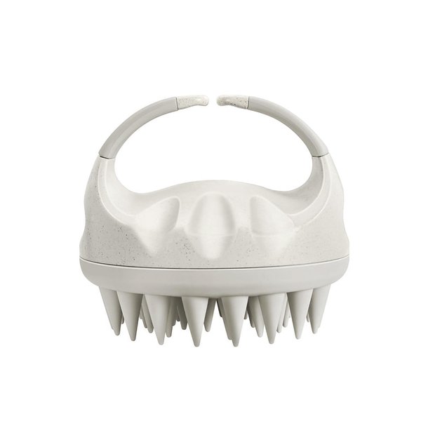 Yamrots Scalp Massager Shampoo Brush, Scalp Scrubber with Soft Silicone Bristles, Scalp Exfoliator Brush with Soft Silicone, Soft Silicone Scalp Scrubber for Wet and Dry Hair (Creamy White)