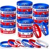 Capoda 36 Pieces Baseball Motivational Silicone Wristband, Baseball Party Decorations for Baseball Party Baseball Bracelets Jewelry Sports Gifts Supplies over 6 Years