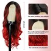 LUNDEREN Ombre Red Wigs for Women Long Red Wig Ombre Red Wavy Wig Long Red Wavy Wig 26 Inch Heat Resistant Red Wigs for Daily Party Use (Ombre Red)