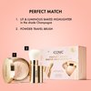 ICONIC LONDON Perfect Match Gift Set | Includes Powder Travel Brush and Lit & Luminous Baked Highlighter