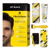 Cleverman Jet Black Hair & Beard Dye Kit for Men, All-in-One Reusable Mens Hair Color, Natural Gray Coverage, Ammonia-Free Beard Mustache Dye for Men