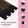 MAXITA Hair Extensions Tape in Hair Extensions Human Hair 18 inch 50g 20pcs Balayage Dark Brown to Chestnut Brown Real Human Hair Extensions Real Remy Seamless Straight Hair Extensions for Women