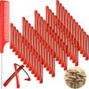 60 Pieces Short Hair Perm Rods Cold Wave Rods Plastic Perming Rods Hair Curling Rollers Curlers with Steel Pintail Comb Rat Tail Comb for Hairdressing Styling Supplies (0.2 Inch, Red)