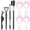 Eyelash Mascara Guard Eyelash Comb Eyebrow Brush Mascara Shield Applicator Guard Eyelash Separator Tool Eyelash Tweezers Eye Makeup Tools for Women Girls 8 Pieces