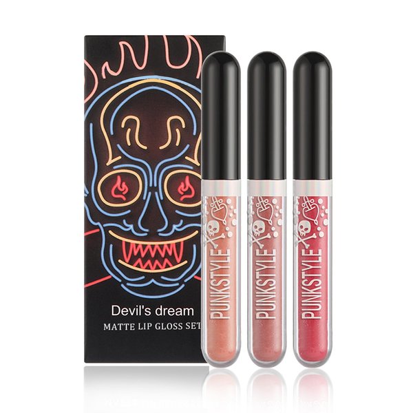 XINGXYUEL 3PCS Matte Glitter Lipstick Shimmer Lip Gloss Set Lip Stain Nude Pink Liquid Lipstick Long Lasting Waterproof Diamond Sparkly Lip Stick Kit for Christmas Halloween Goth Lip Makeup Gift-Set A