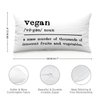 Decorative Throw Pillow Covers Vegan Noun Definition Farmhouse Pillowcase Decorations Cushion Cover for Home Living Room Bedroom 12x20 inch