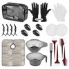 25 Pcs Hair Dye Kit, Hair Tinting Bowl Dye Brush Ear Cover Clips Gloves Storage Bag DIY Salon Disposable Hood and gloves, Home Use Hair Coloring Bleaching Hair Dryers Hair Dye Coloring Tools Set