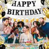ZHENGYE Black Gold Birthday Party Decorations Set Beer Happy Birthday Party Banner Beer Balloons Latex Balloon Beer Themed Party Men Women Birthday Party Decorations Supplies