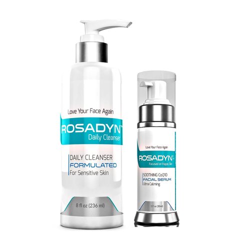 Rosadyn+ Honey Cream Cleanser and Face Serum | Rosacea Skin Care Products for Redness Relief | Gentle Treatment for Sensitive Skin | Formulated with Organic ingredients