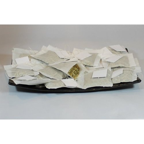 200 Empty Tea Bags 2.5” X 2.25” White Compostable, With String and Tag Tea Infuser for Loose Tea Herbs are Organic Disposable Tea Strainer Bags Made of Wood (Pulp) Fibers.
