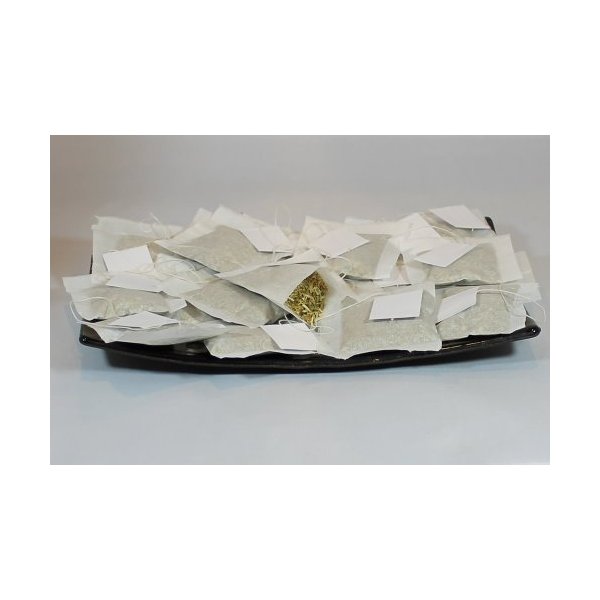 200 Empty Tea Bags 2.5” X 2.25” White Compostable, With String and Tag Tea Infuser for Loose Tea Herbs are Organic Disposable Tea Strainer Bags Made of Wood (Pulp) Fibers.