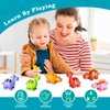HAPPYMATE 52 PCS Dinosaur Alphabet Learning Toys for Toddlers 2-4, 10 Different Dinosaur Figures, Double Sided ABC Matching Game, Preschool Activities Montessori Fine Motor Toys for Toddlers Kids