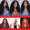 28 Inch Glueless Wigs Human Hair Pre Plucked Pre Cut 180 Density Water Wave HD Lace Front Wigs Human Hair Glueless Wear and Go 7X4 Wet and Wavy Curly Lace Closure Wigs Human Hair for Women