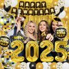 YQUQWN 84 PCS Happy New Years Party Decorations Set 2025, 4D Disco Ball New Years Eve Party Supplies, New Year Balloons, NYE Party Decorations Tassel Curtains, Happy New Year Decorations Supplies 2025