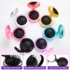 21 Pcs Travel Mirror Hair Brushes Folding Pocket Hair Brush with Mini Makeup Mirror Round Mini Hair Comb for Travel Men Women and Girls (7 Colors)