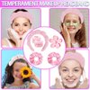 RICHTOP Spa Headband and Wristband Set, 6 Pack Skincare Headband Face Wash Headband, Skin Care Headband Set with Hair Clip Pink Headband for Washing Face Hair Accessories Gifts For Women