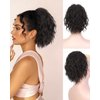Stamped Glorious Ponytail Extension 12" Short Drawstring Ponytail Extensions for Women Curly Wavy Pony Tails Hair Extensions for Daily Party Use(Black Brown)