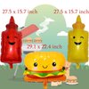 10Pcs Picnic BBQ Party Balloons Hamburger Hot Dog Ketchup Mustard Bottle Balloons for BBQ Picnic Cookout Summer Birthday Baby Shower Party Decorations Supplies