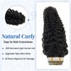 Curly Tape in Hair Extensions Human Hair Natural Black Invisible Tape in Extensions Real Human Hair 40PCS Natural Curly Human Hair Extension Tape ins for Black Women 14 Inch 100G with Extra Tabs