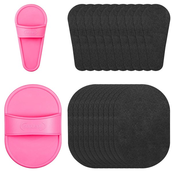 202 Piece Hair Removal Kit - Smooth Legs, Facial & Lip Exfoliation Set With Pads in 2 Sizes and Fine Sandpaper for Women and Girls
