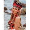GORTIN Indian Headdress Feather Headbands Native American Costume Headband Bohemian Hippie Headpiece Gypsy Feather Hair Accessory for Women and Men