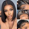 Netoe Bob Wig Human Hair 13x4 HD Lace Frontal Wigs Straight Bob Lace Front Wigs Human Hair Pre Plucked 180% Density Short Bob Wigs for Black Women Human Hair Natural Black (14 inch)