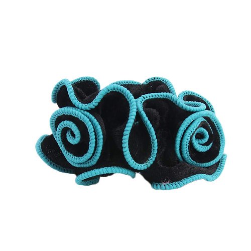6 Pack Fancy Hair Scrunchies Lace Flower Hair Ties Floral Headbands Ponytail Holder Floral Hair Bobbles Velvet Scrunchy for Women (6 Colors Pack)