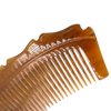 Natural Horn Detangler Comb, PROTORIGEN Handmade Horn Comb Made of Ox Horn, anti-static, fine tooth comb, hair and scalp health comb.（OX Horn Bamboo Shape)