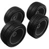 HIRCQOO OD 88mm/3.46" Rubber Tire Front Rear Tyre & Plastic Wheel Rims 12mm Hex Hub Compatible with Redcat Tornado Shockwave HPI HSP Kyosho Losi 1/10 Scale Off Road Buggy (Black)