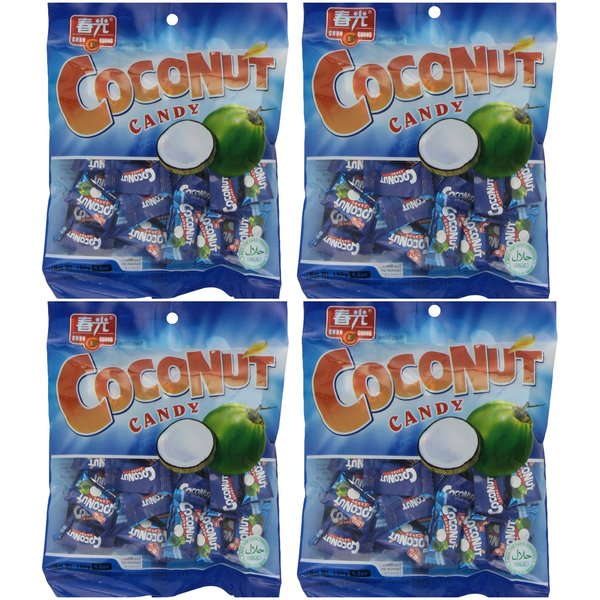 Chun Guang Coconut Hard Candy, 5.6 oz, Pack of 4 with FREE Candy Sample