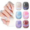 MIZHSE Cat Eye Gel Nail Polish: Glitter Rainbow Holographic Gel Polish with Magnet, Reflective Translucent UV Gel for Nail Salon Home DIY, Sliver Rainbow 10Ml