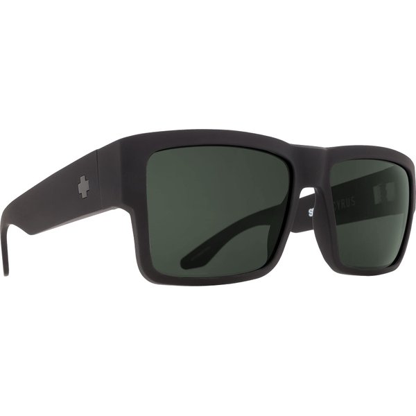 Spy Optic Unisex Cyrus Soft Matte Black/Happy Grey Green Polar Sunglasses