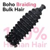 Deep Wave Bulk Human Hair for Braiding 100g No Weft Human Hair Bundles for Brainding Wet and Wavy Human Hair Extensions Micro Braiding Human Hair for Boho Braids Natural Color 14 Inch