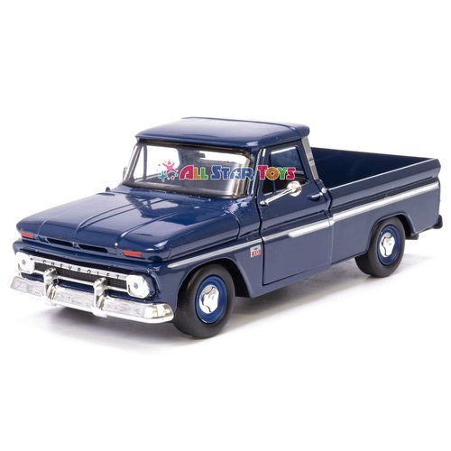 1966 Chevy C10 Fleetside Pickup Truck, Dark Blue - Motormax 73355 - 1/24 Scale Diecast Model Toy Car, unisex-children