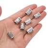 24pcs Mixed Vikings Runes Beads Hair Beard Beads Antique Silver Dreadlocks Beads Hair Tube Beads for Hair Braiding Bracelet Pendant Necklace DIY Jewelry