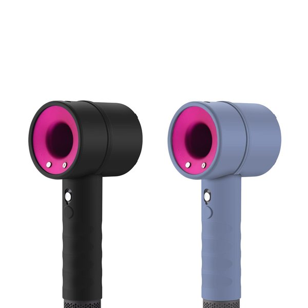 DODAMOUR Silicone Hairdryer Case Compatible with HD01 HD03 Dyson Hairdryer, Travel Hair Dryer Skin, Protective Case Cover (Black, Purple)