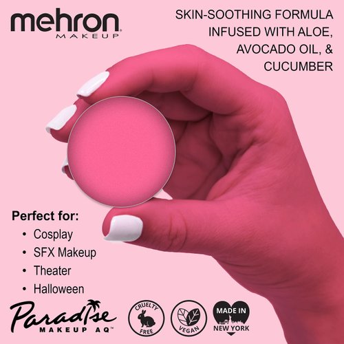 Mehron Makeup Paradise Makeup AQ Refill Size | Stage & Screen, Face & Body Painting, Cosplay, and Halloween | Water Activated Face Paint, Body Paint, Cosplay Makeup .25 oz (7 ml) (LIGHT PINK)