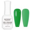 MIZHSE Gel Nail Polish, Green Gel Polish 15ml, Glossy Shiny Effect Summer Color Sheer Green Nail Gel Soak Off Nail Art Salon DIY Manicure at Home