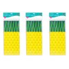 Beistle 75 Piece Tropical Treat Favor Bags - Luau Party Pineapple Cello Candy Bags With Twist Ties, Yellow/Green