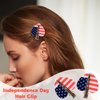 Patriotic Heart Hair Clips 4th of July Independence Day Barrettes Red White Blue Alligator Hairpins for Women Girls American Flag Hair Clips 4th of July Hairpin Heart Barrettes Independence Day