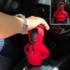 ECDREAM 2Pcs Gear Shift Hoodie,Car Shift Knob Hoodie,Funny Car Gear Shift Cover,Automotive Interior Accessories and Decorations（Blue and Red）