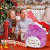 Easfan 12'' Christmas Rainbow Kitty Plush Pillow Soft Cat Plush Toy Cute Kitty Stuffed Animal Home Room Decoration for Kids Toddlers