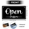 CARGEN Open Signs Double Sided Open Closed Sign Business Hours Sign Hanging Business Open Sign with Rope Hours of Operation Sign for Business Walls Window Shop Bar Hotel (black)
